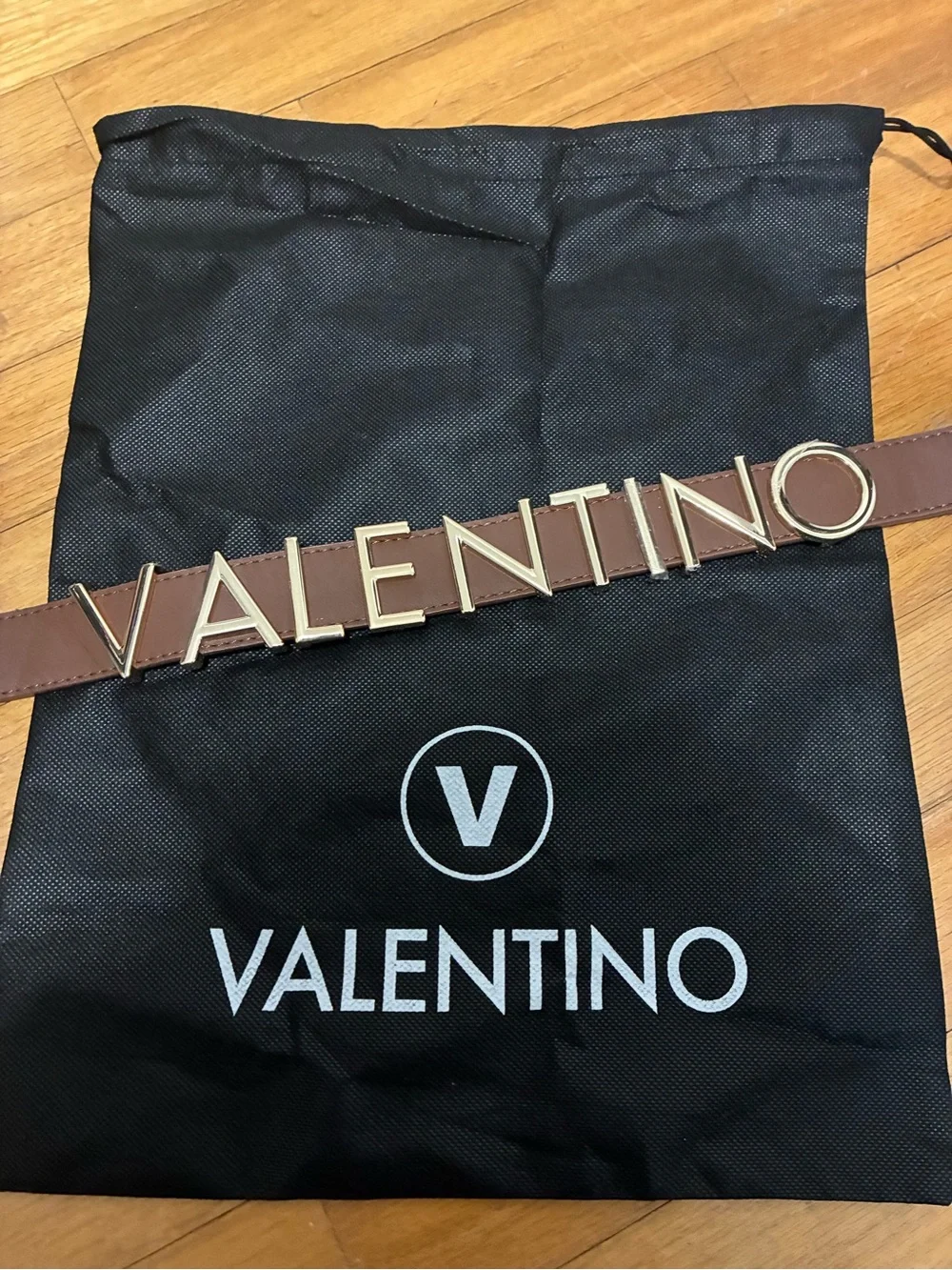 Authentic mario valentino belt Gold-Tone letter gold bag